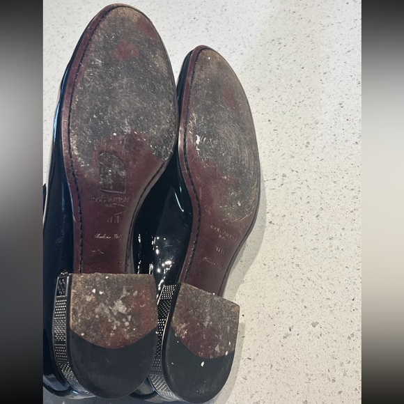 Louis Vuitton Black Patent Leather damier heel Loafers - Picture 10 of 11